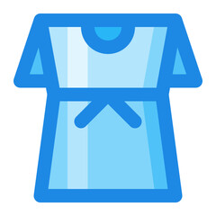 woman dress blue filled color icon.