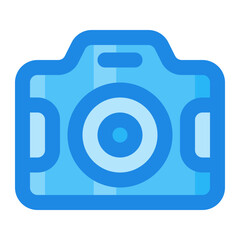camera photography blue filled color icon.