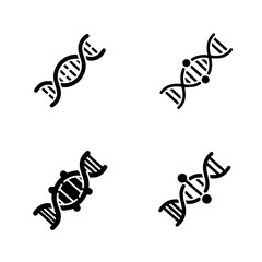 dna test black silhouette vector icon set 