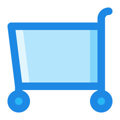cart shopping empty blue filled color icon.