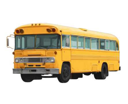 Yellow school bus, front view