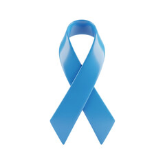 Blue awareness ribbon isolated on transparent background