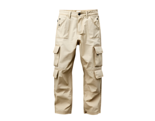 Beige Cargo Pants with Multiple Pockets