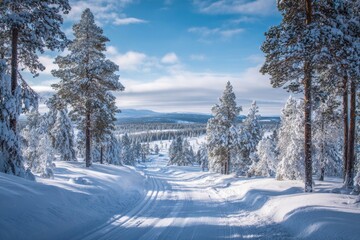 Scenic winter wonderland ski trail in jämtlands fjällen, ideal for skiing enthusiasts and outdoor adventure seekers