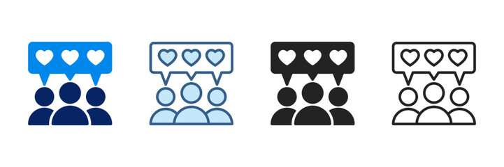 Subscriber Icon Set Multiple Style Vector Illustration