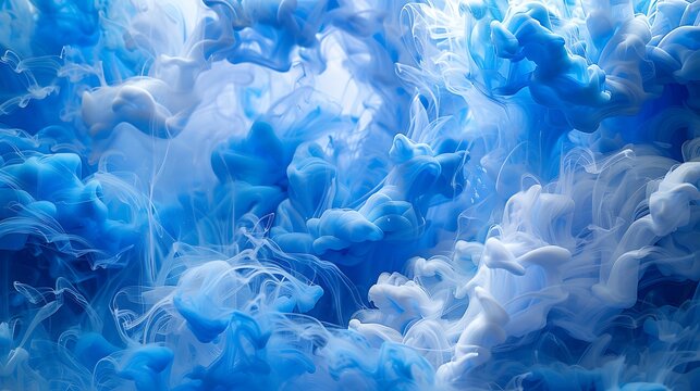Abstract blue ink in water background, swirling, cloudy texture, perfect for wallpaper or graphic design. - Powered by Adobe