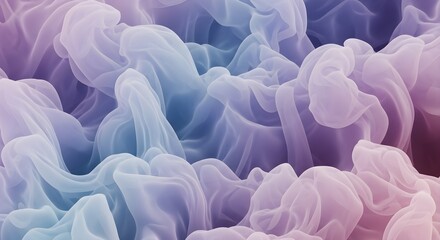 Soft pastel colored volumetric shapes and abstract fluid forms background