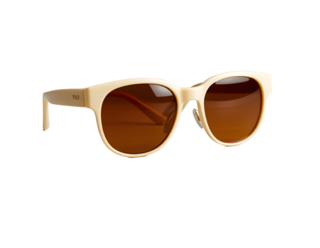 Beige Sunglasses with Brown Tinted Lenses - Powered by Adobe