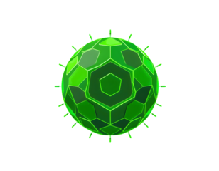 Futuristic Green Hexagon Orb with Spikes
