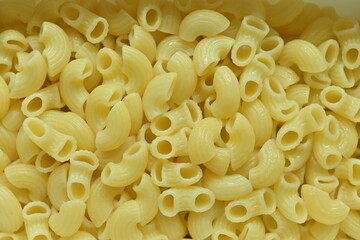 Cooked macaroni Boiled macaroni pasta, fully cooked