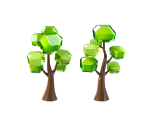 Stylized 3D Cartoon Trees with Geometric Foliage