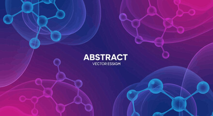 Gradient Background with Molecular Structures for Science and Technology
