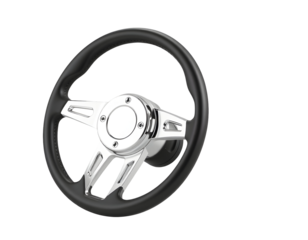 Custom Car Steering Wheel - Chrome and Black
