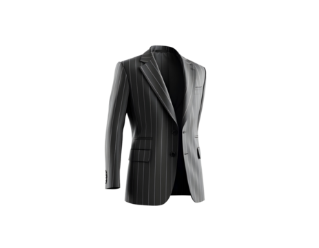 Elegant Pinstripe Suit Jacket on a Transparent Background
