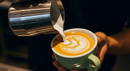 Expertly Crafted Latte Art in Progress