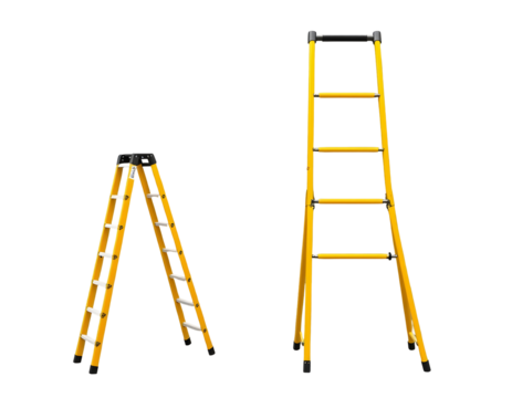 Yellow Ladders Step Ladders and Tall Ladder for Construction and Safety