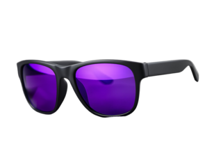 Stylish Black Sunglasses with Purple Tinted Lenses