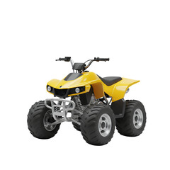 Yellow ATV Four Wheeler 3D Render on Transparent Background