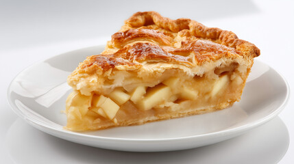 暖かくてサクサクのパイ生地が美味しそうな、アップルパイのシンプルな一切れ