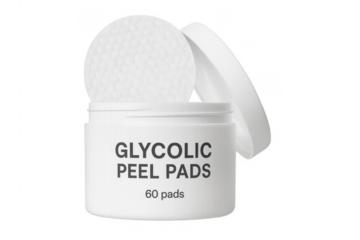 Glycolic peel pads in a jar with transparent background