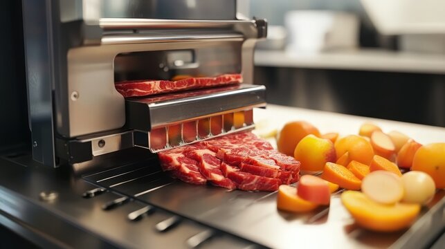 In food manufacturing, machines like slicers and dicing machines are essential for cutting fruits, vegetables, and meats with speed and precision, enabling large-scale food production in minimal time