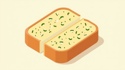 Air Fryer Garlic Bread. Toasted garlic bread with herbs on white backg