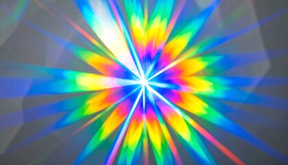 Vibrant Prism of Light: Abstract Rainbow Burst on Gray Background