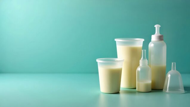 Breast Milk Collection Cups. Postbiotics Improver Semen retention Colostrum powder Sustainable packaging materials Bioplastic TurtleTree Remilk Change Foods Mushie White cosmetic cream jars and bottl