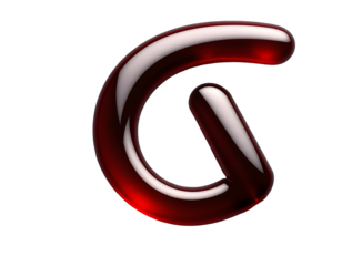 3D Red Letter G with Glossy Finish