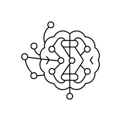 Brain line art, brain line art vector