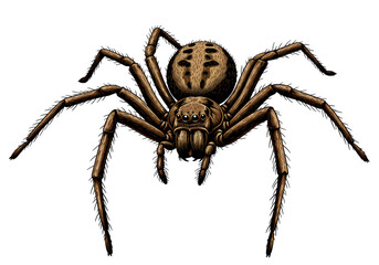 Obraz premium Closeup of a Brown Spider isolated on transparent background