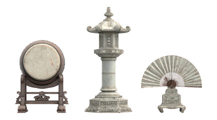 Naklejka premium Isolated Traditional Objects on Transparent Background for Design Use