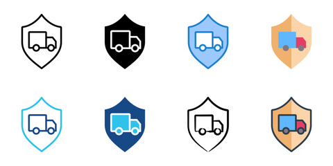 delivery protection icon set multiple style collection 
