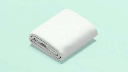 Coverless Duvet. Microfiber bed sheet Rest sheets Silk sleep mask Laundry detergent Grounding Period aisle Nectar Kind Folded white towel on mint background minimal spa hyg