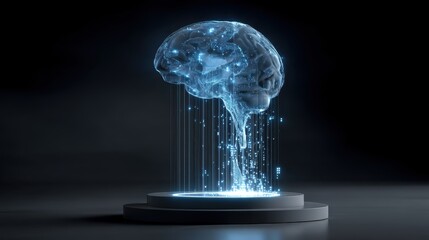 Digital brain concept abstract art modern environment futuristic view
