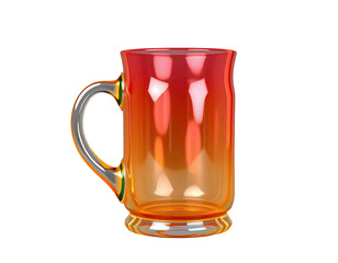 Gradient Glass Mug with Metallic Handle