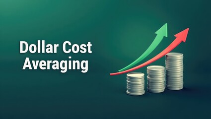 Dollar Cost Averaging. Dollar cost averaging concept with stacked coin