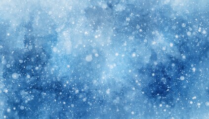 Ethereal snowfall watercolor textures blend, creating a serene abstract atmospheric scene evoking