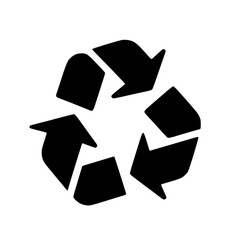 recycling black vector icon on transparent background 