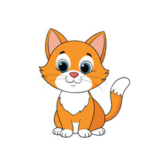 Cat illustration vector, cute cartoon cat vector