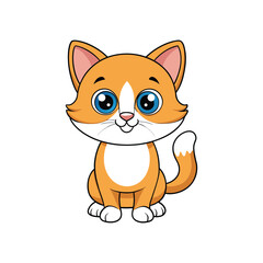 Cat illustration vector, cute cartoon cat vector