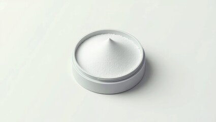 Hair Styling Powder. White cream jar container, smooth cosmetic produc
