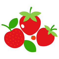 Red fruit item. Healthy fruit icon.