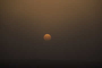 Lost sun in the dark, calming sunset view