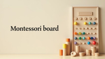 Montessori Board. Montessori board wooden educational toy colorful bea