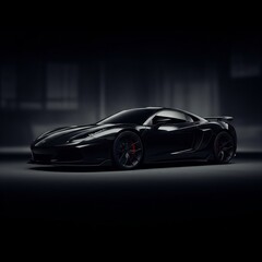 black sports car : cinematic shot and dim lights