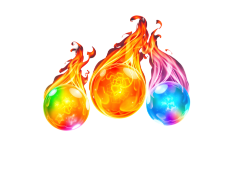 Magical Fireballs in Vibrant Colors