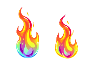 Stylized Fire Flames Vibrant Cartoon Elements