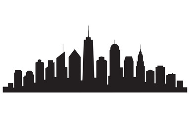 Obraz premium Silhouetted Skyline Against a White Background Capturing the Architectural Beauty and Urban Essence of a Modern City Landscape View