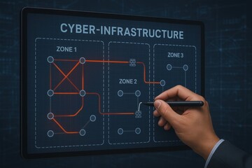 Cyber Infrastructure Mapping Interface with Firewall Routing and Security Zones
